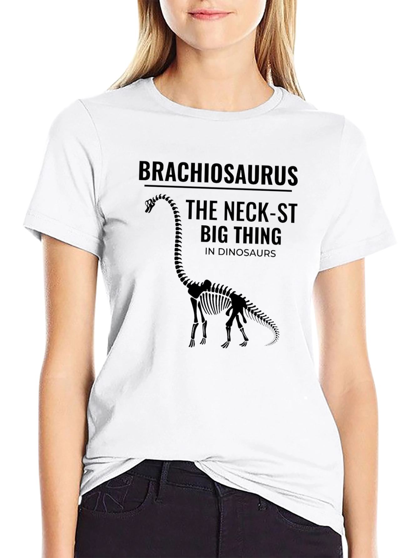 Brachiosaurus Neck-st Big Thing Black T-Shirt