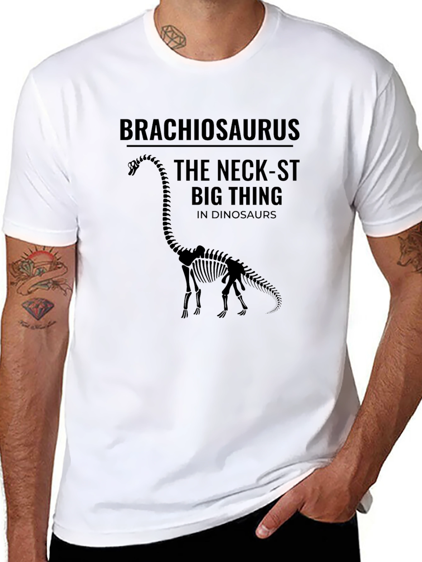 Brachiosaurus Neck-st Big Thing Black T-Shirt