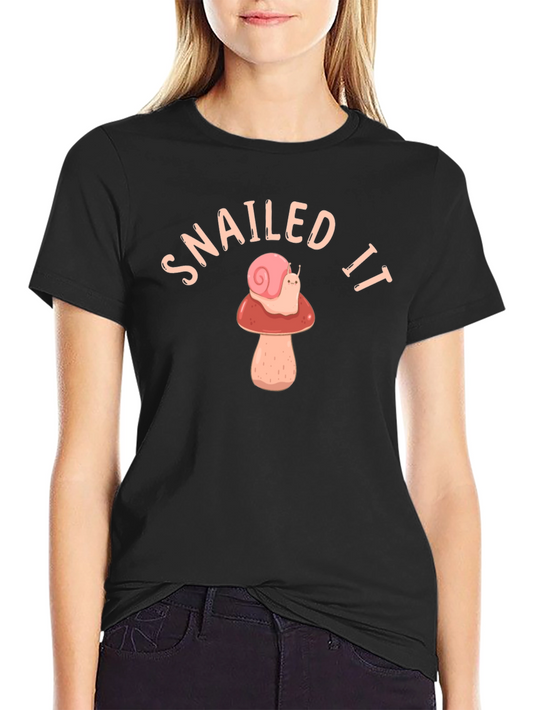 Snailed It T-Shirt - Snail Mushroom Graphic Tee