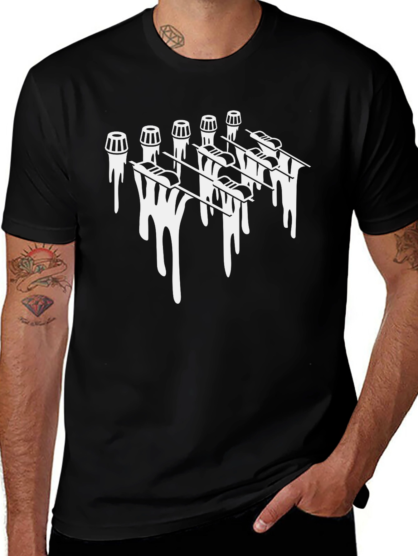 Modern Drip Graphic Black T-Shirt