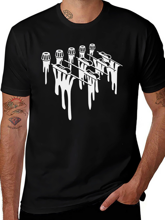 Modern Drip Graphic Black T-Shirt