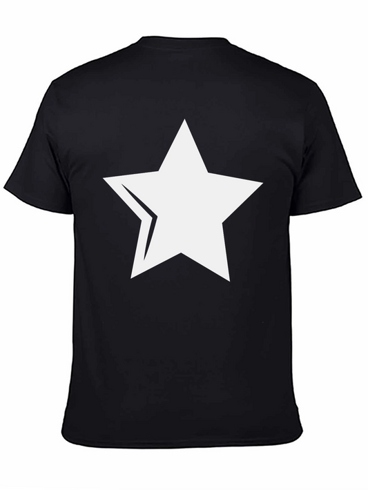 Bold Star Graphic Tee - Stylish Black Cotton T-Shirt