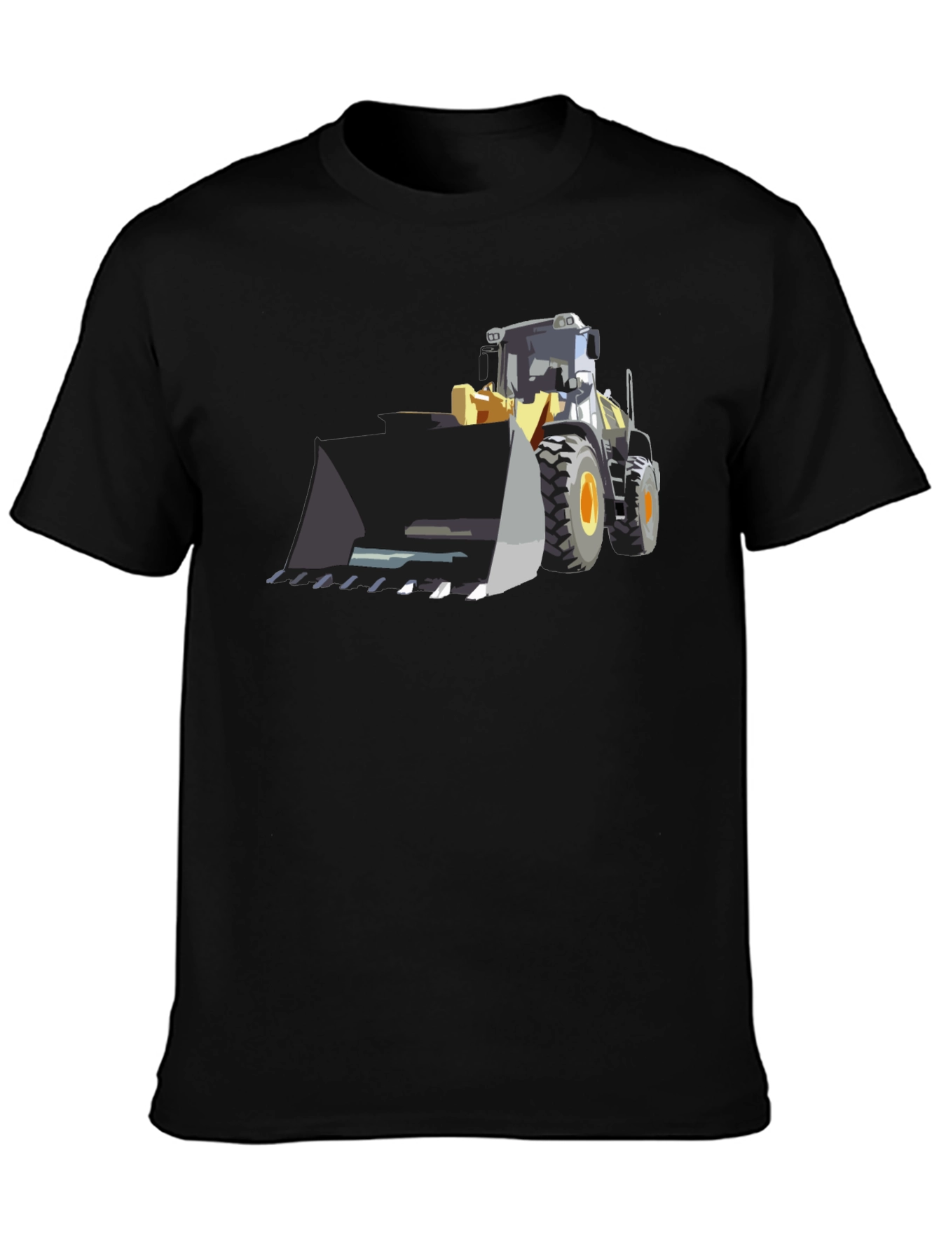 Bulldozer Graphic Tee - Black Cotton T-Shirt