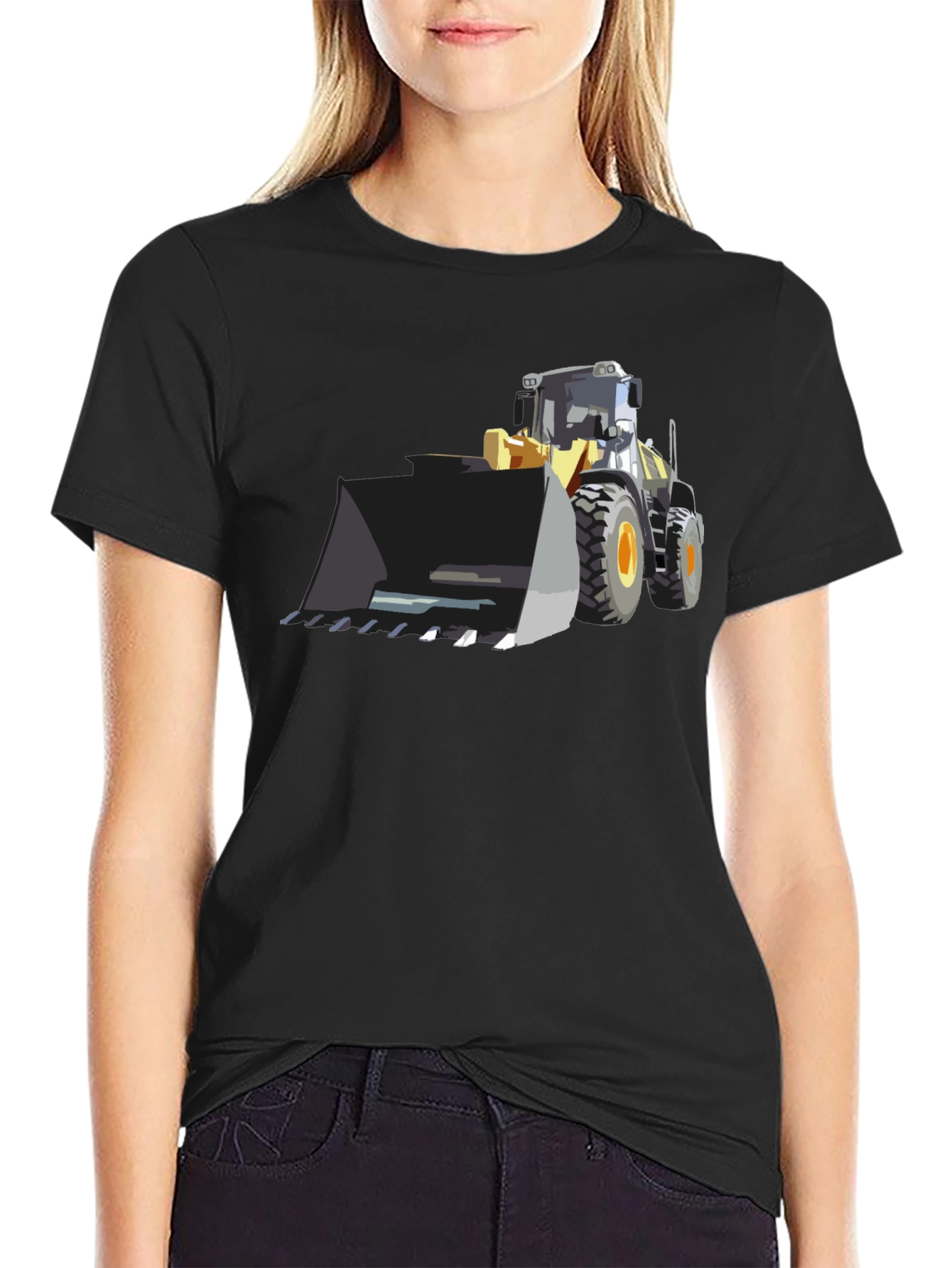 Bulldozer Graphic Tee - Black Cotton T-Shirt
