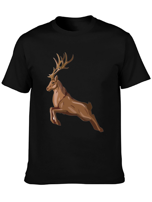Mens Black Deer Graphic Tee