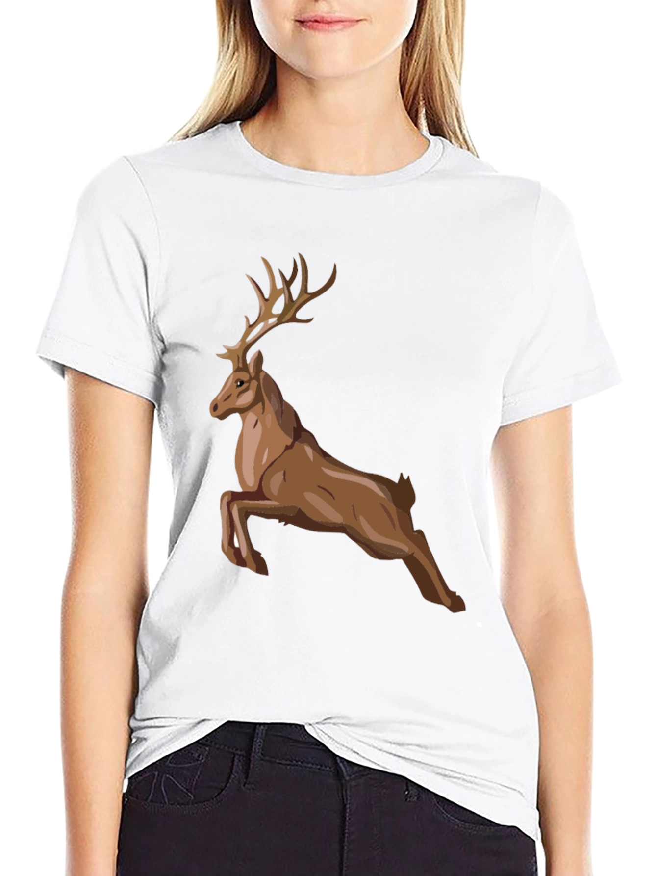 Mens Black Deer Graphic Tee
