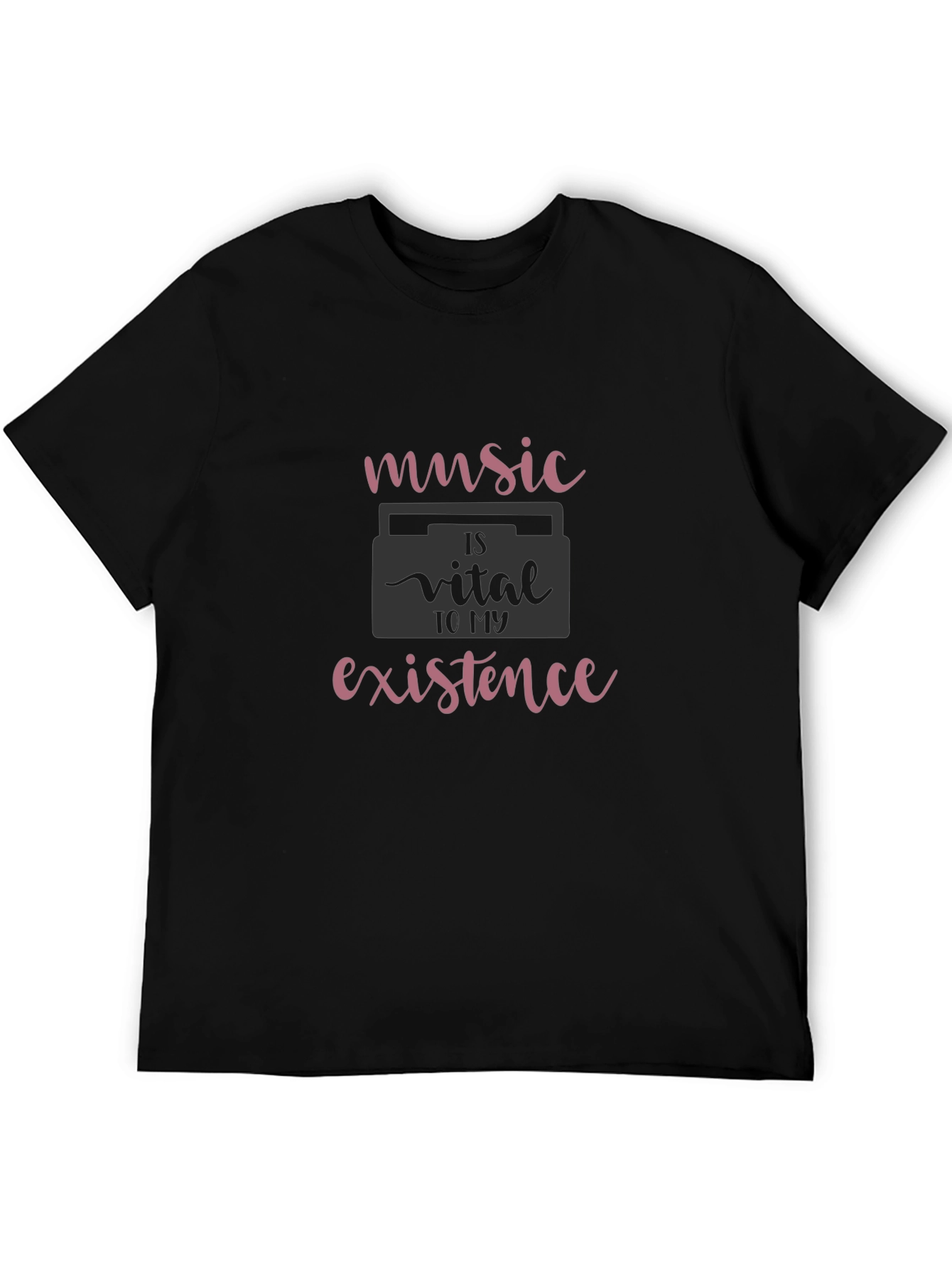 Music is Vital T-Shirt - Soft Black Cotton Tee