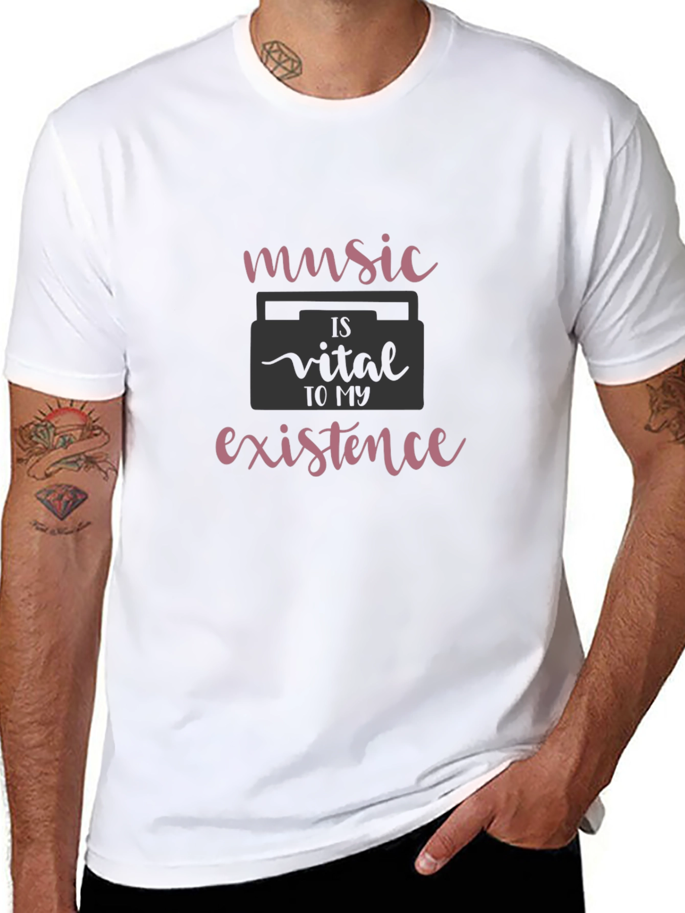 Music is Vital T-Shirt - Soft Black Cotton Tee
