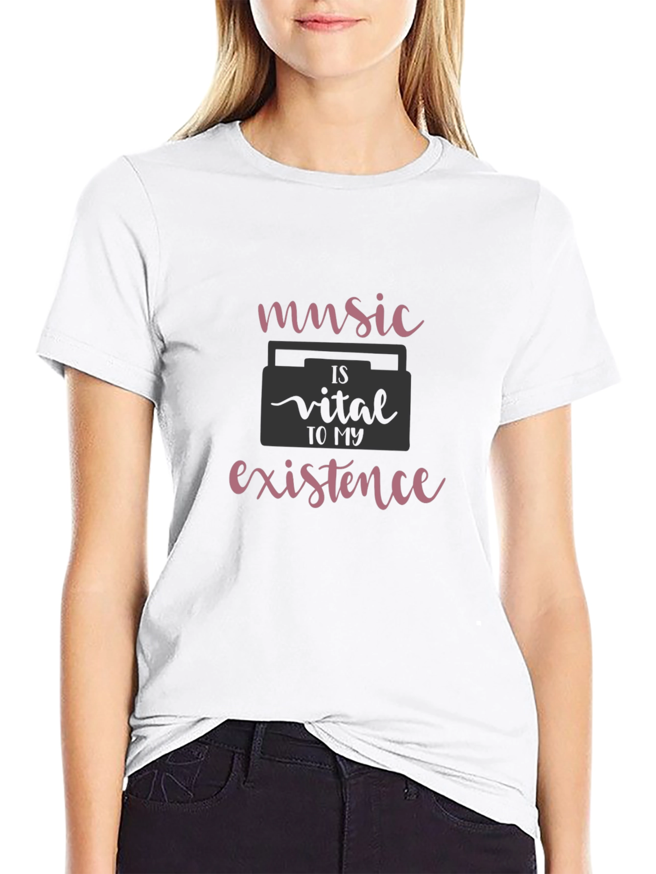 Music is Vital T-Shirt - Soft Black Cotton Tee