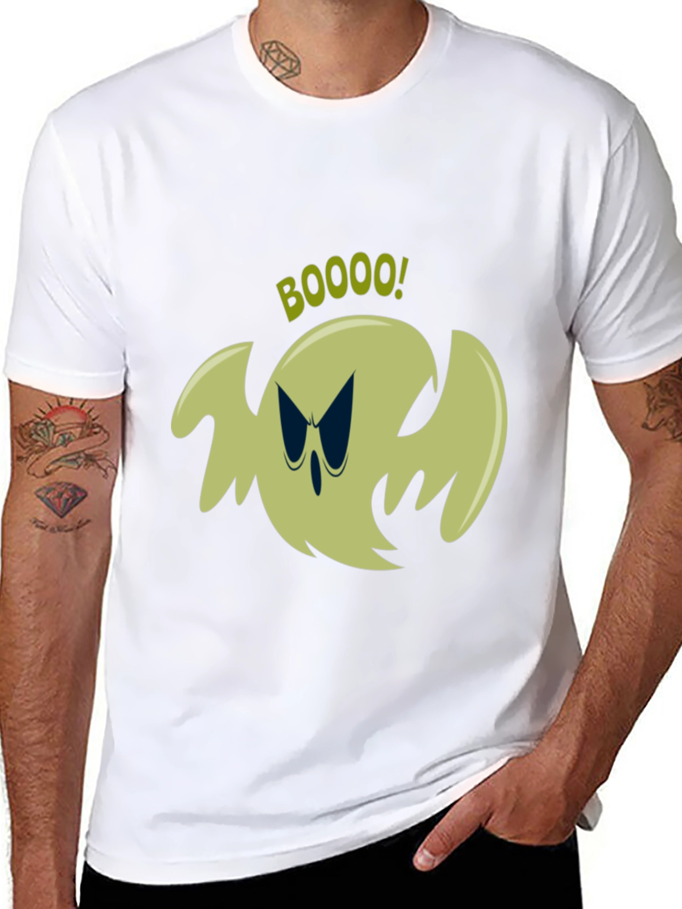 Spooky Ghost Graphic Tee - Halloween Shirt