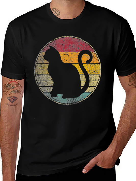 Retro Black Cat T-Shirt - Vintage Style Graphic Tee