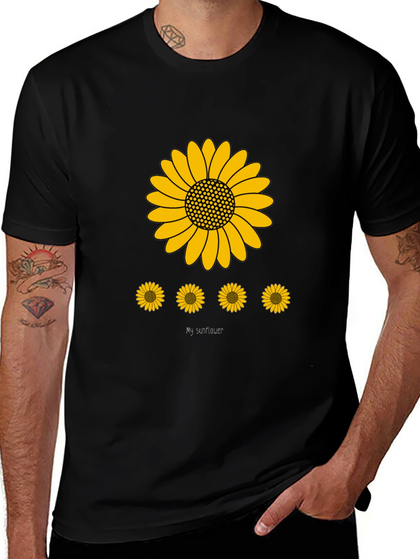Sunflower Graphic Print Mens T-Shirt