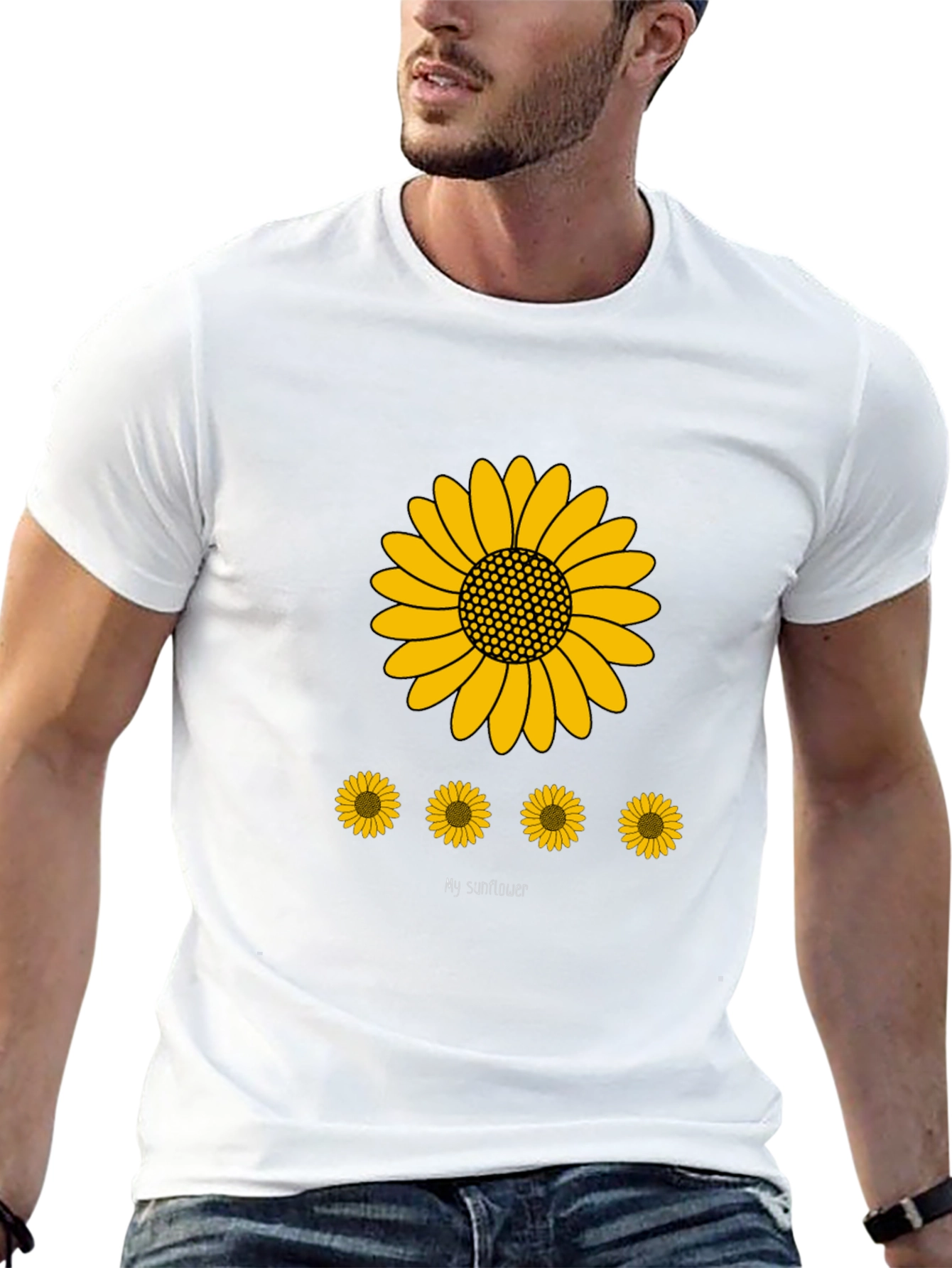Sunflower Graphic Print Mens T-Shirt
