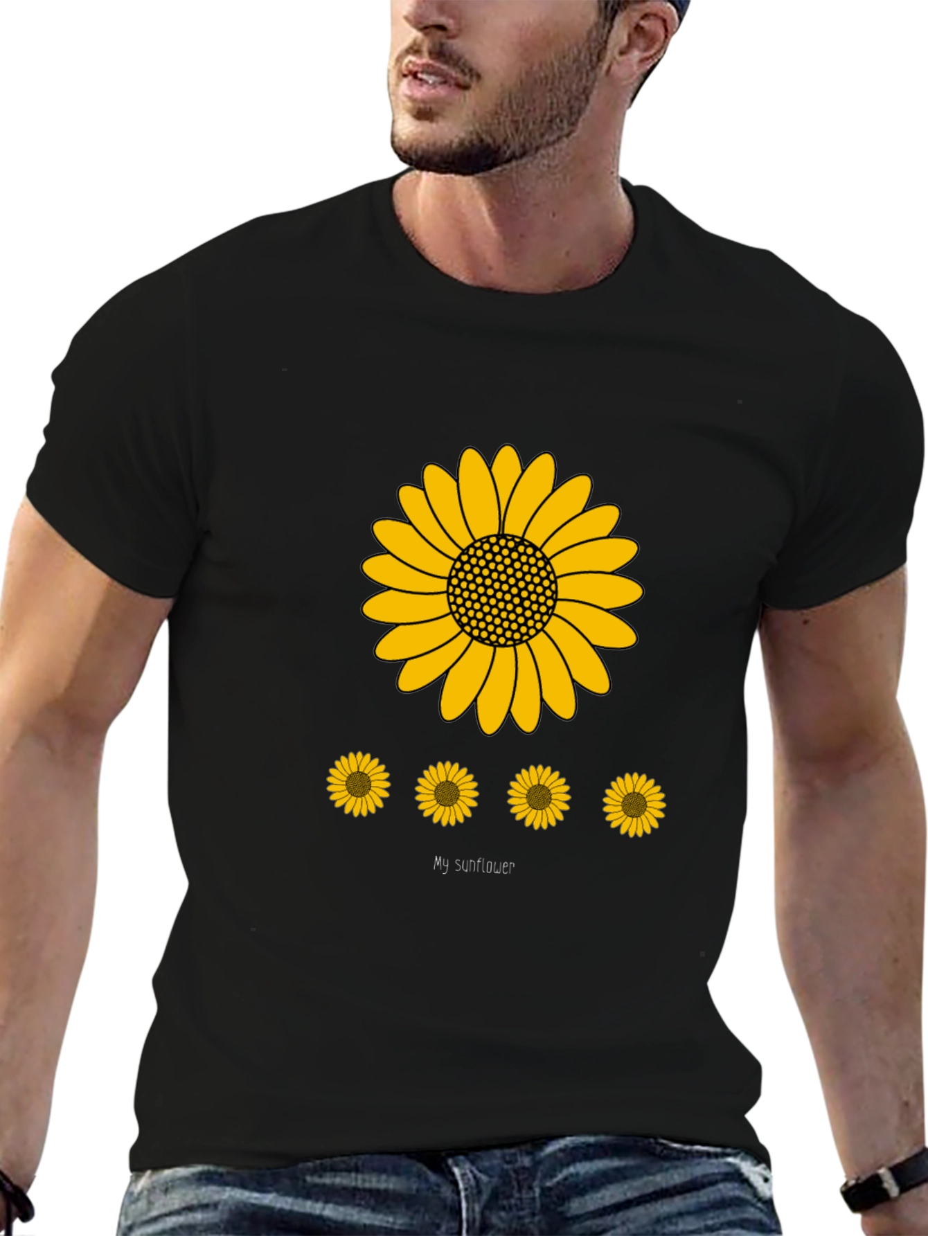 Sunflower Graphic Print Mens T-Shirt