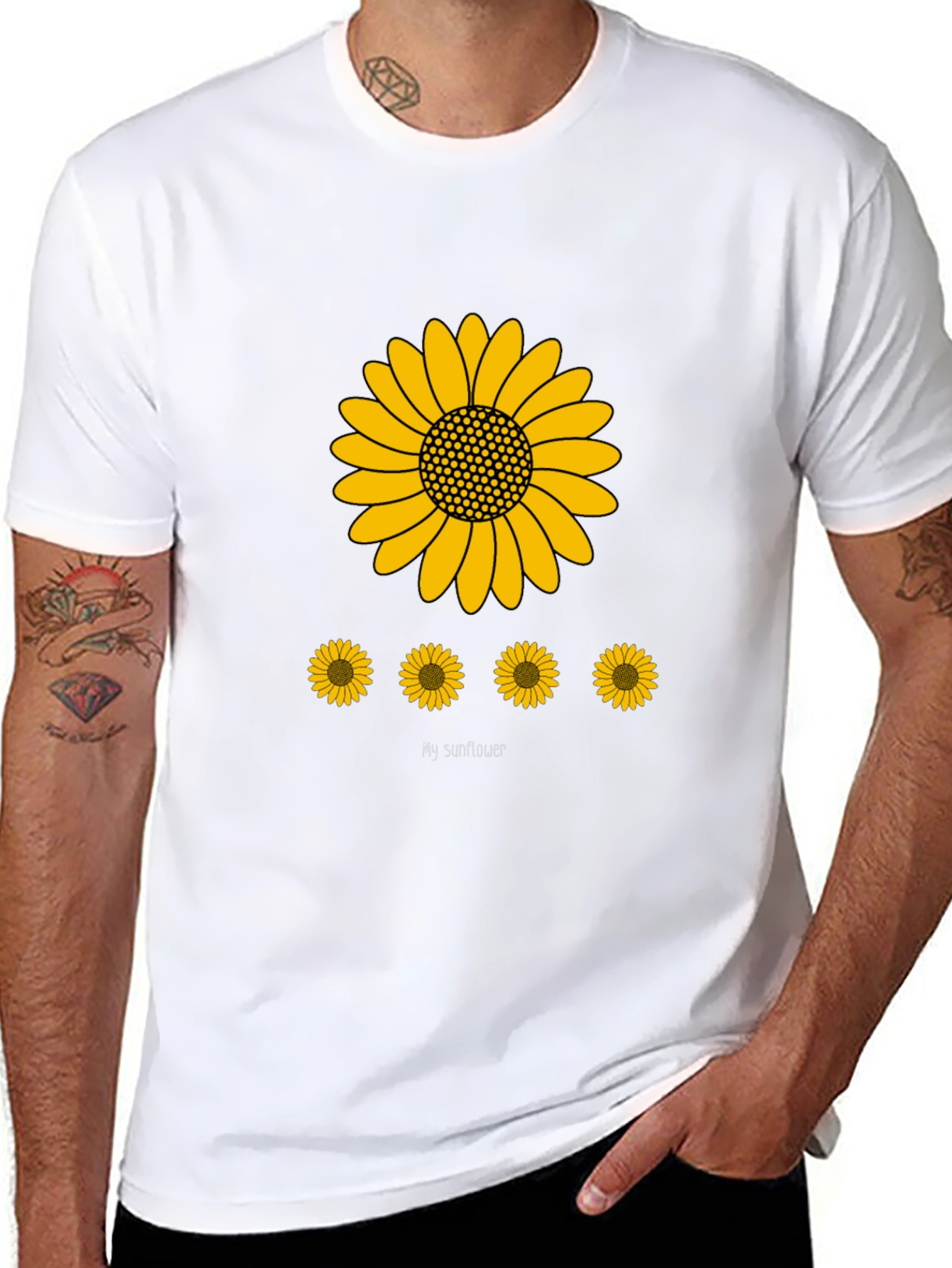 Sunflower Graphic Print Mens T-Shirt