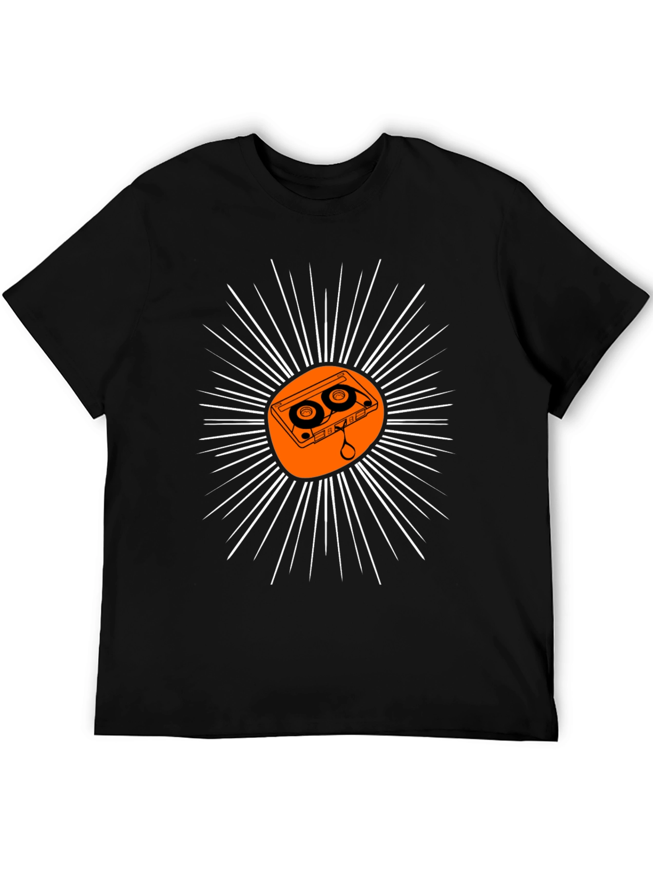 Retro Cassette Tape Sunburst Graphic Tee