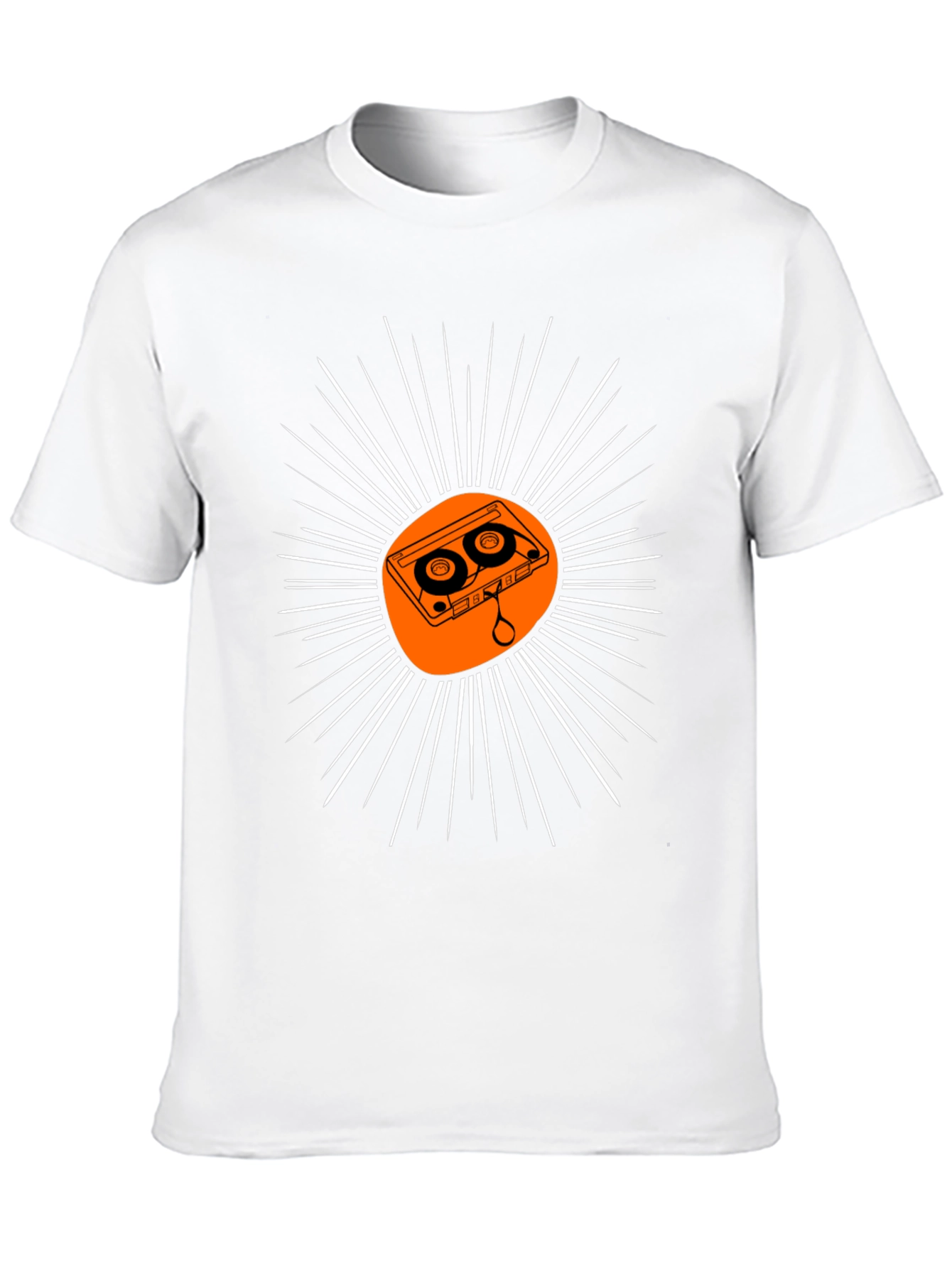 Retro Cassette Tape Sunburst Graphic Tee