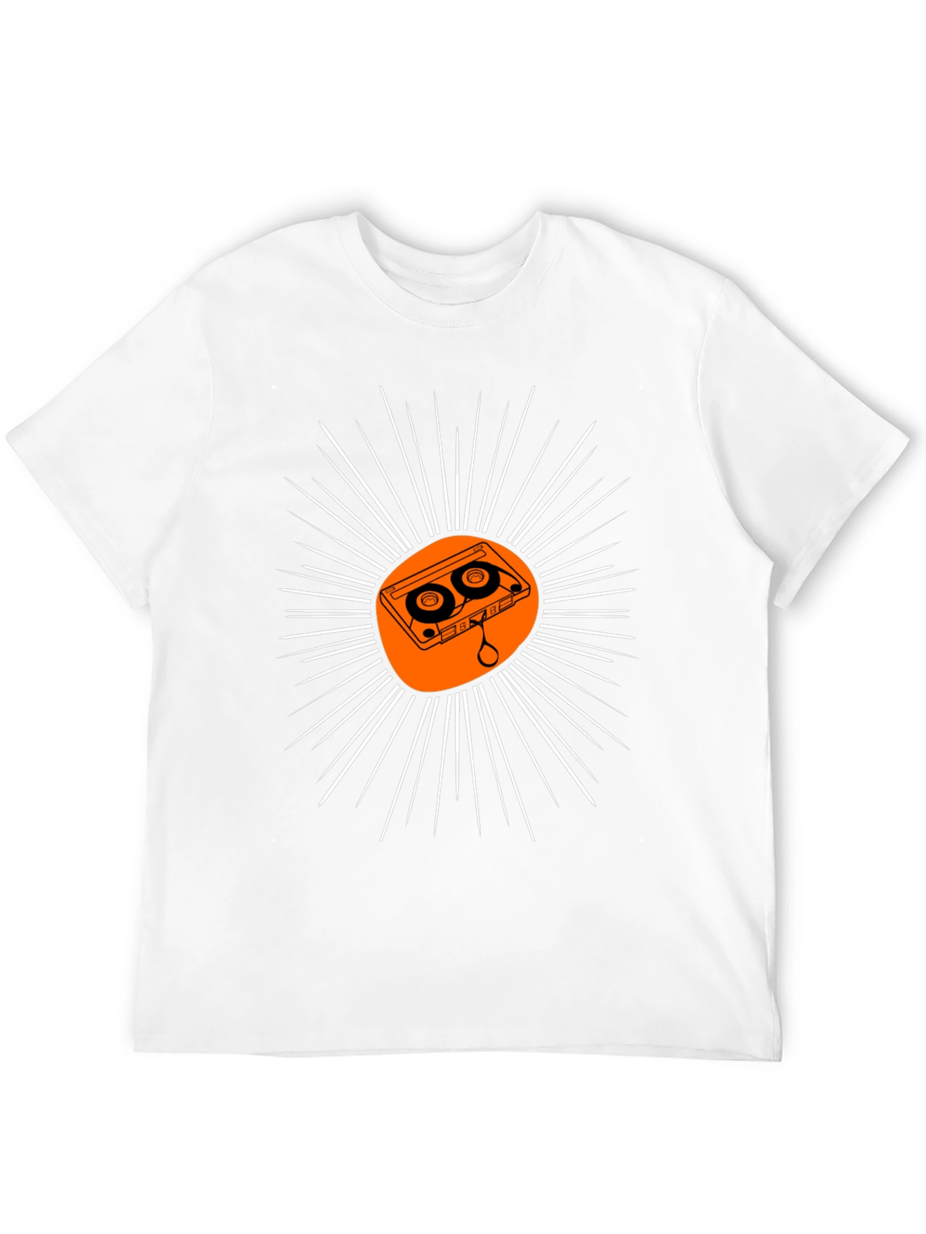 Retro Cassette Tape Sunburst Graphic Tee