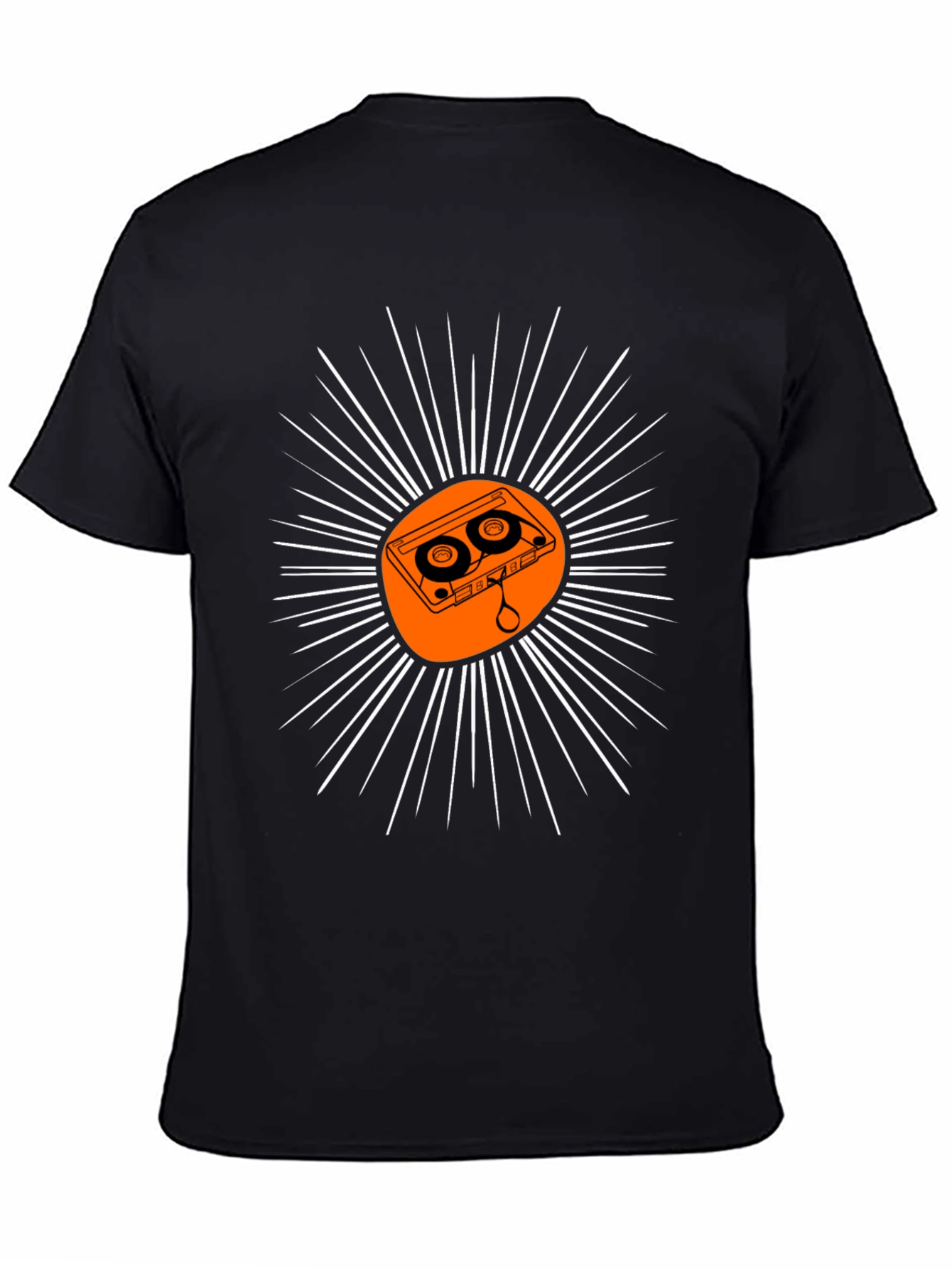 Retro Cassette Tape Sunburst Graphic Tee