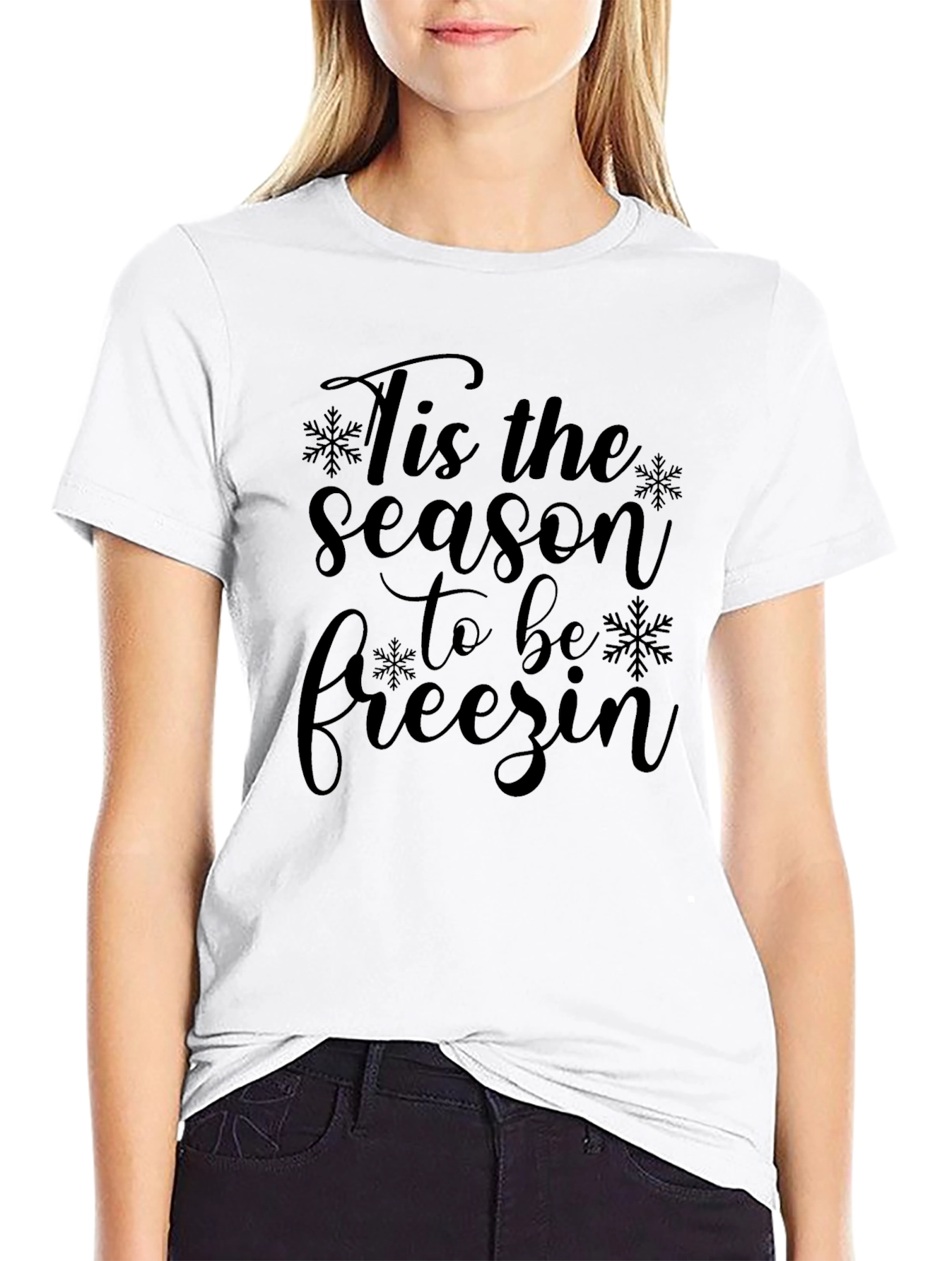 Tis the Season to be Freezin Black Tee