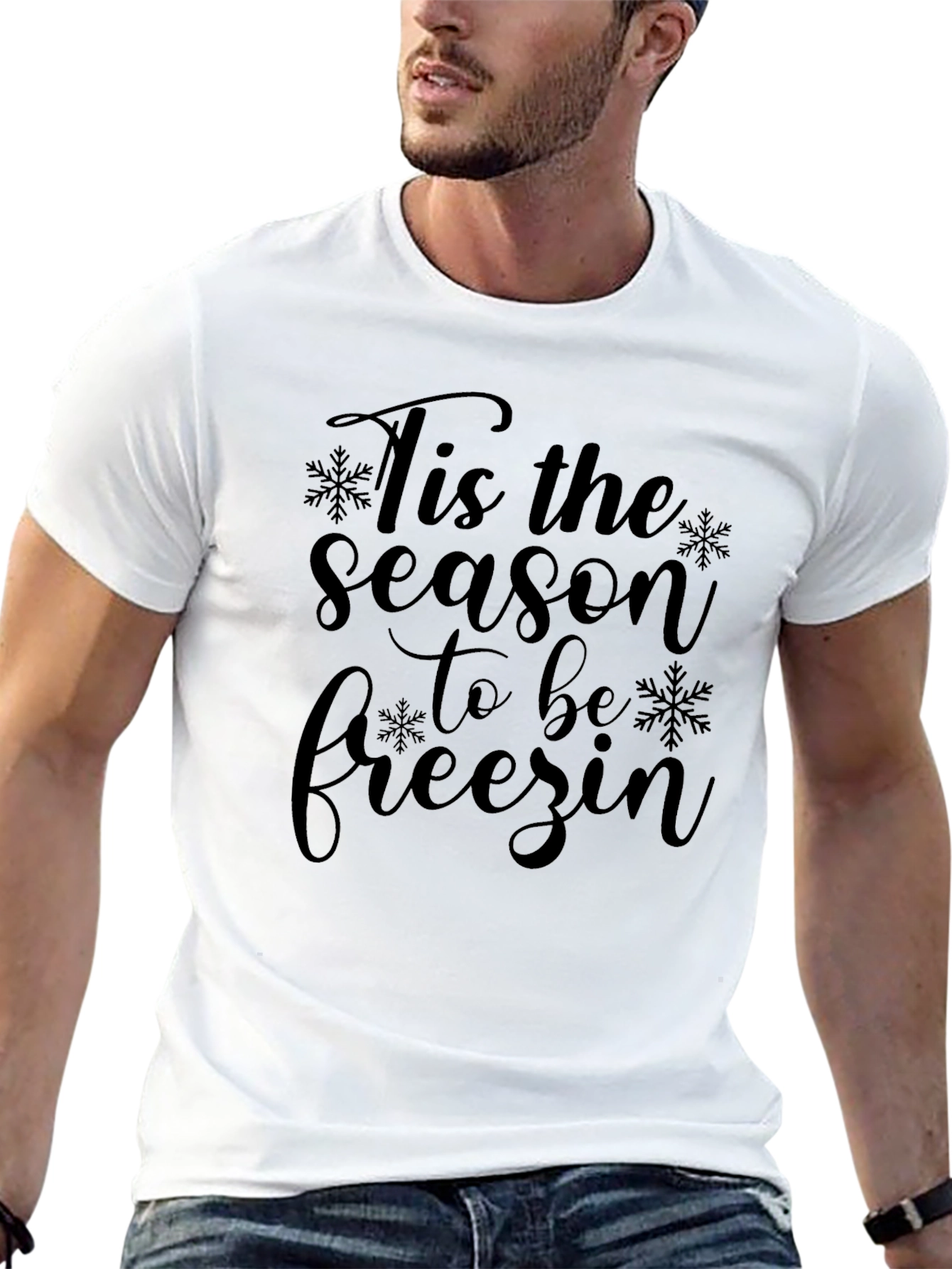Tis the Season to be Freezin Black Tee