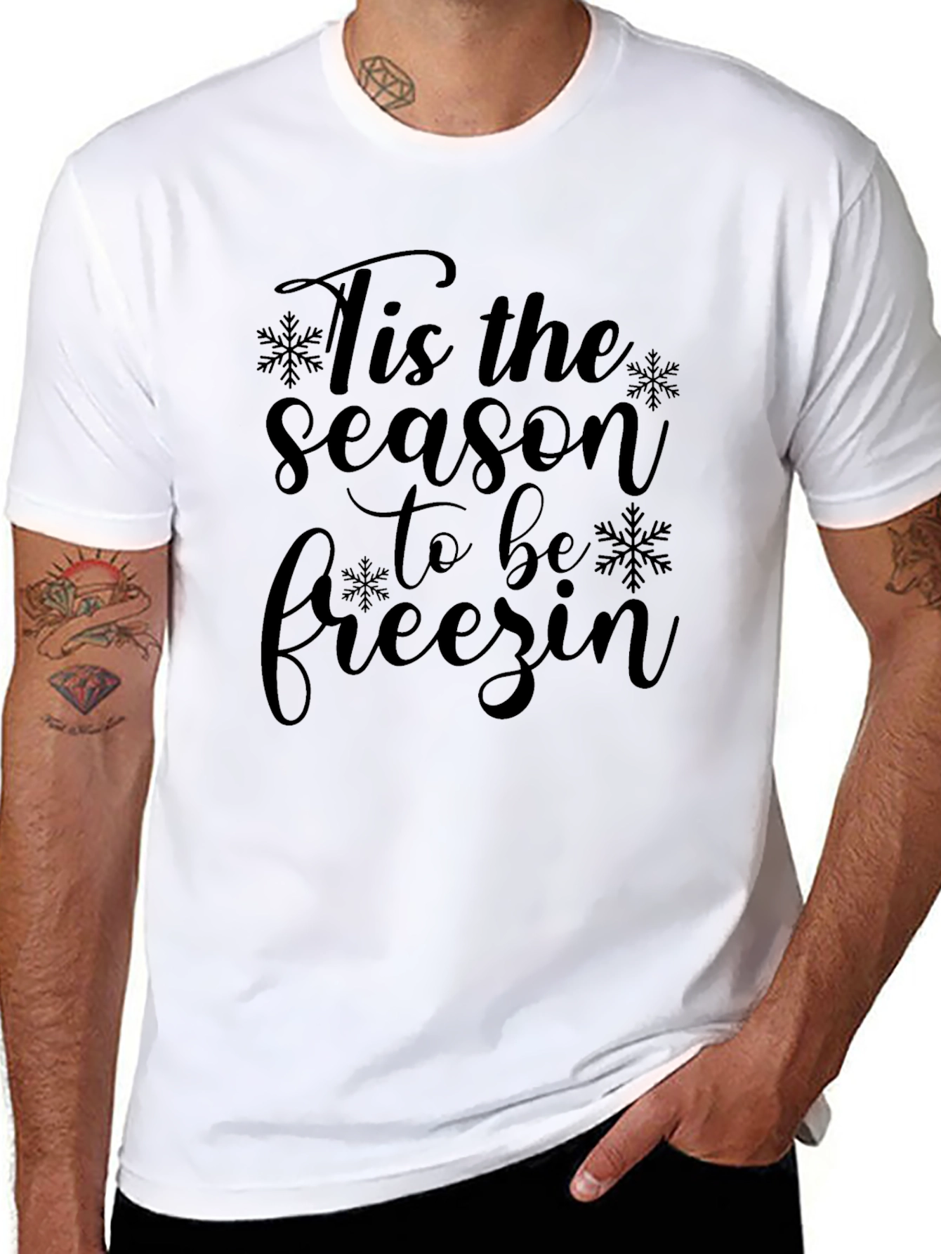 Tis the Season to be Freezin Black Tee