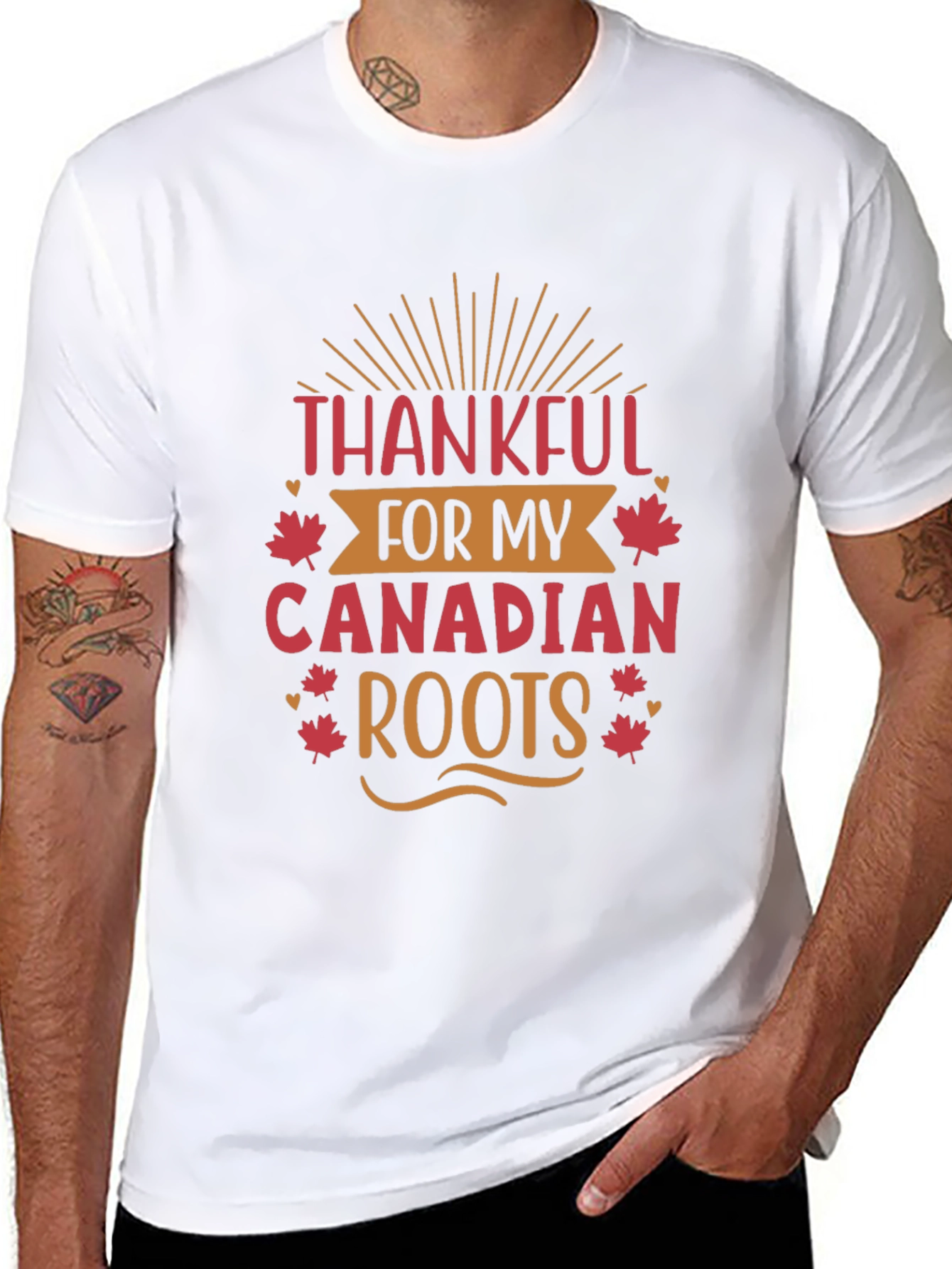 Thankful Canadian Roots Black T-Shirt