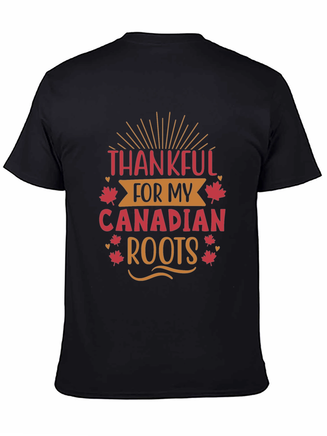 Thankful Canadian Roots Black T-Shirt