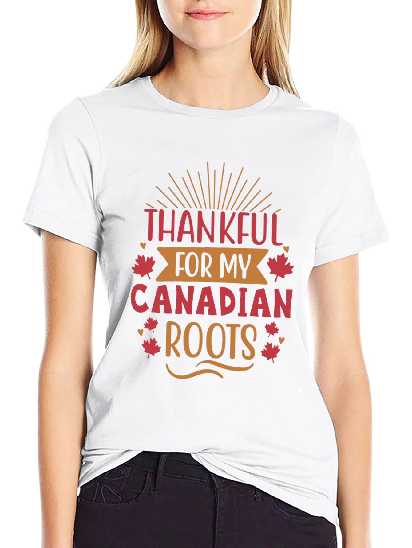 Thankful Canadian Roots Black T-Shirt