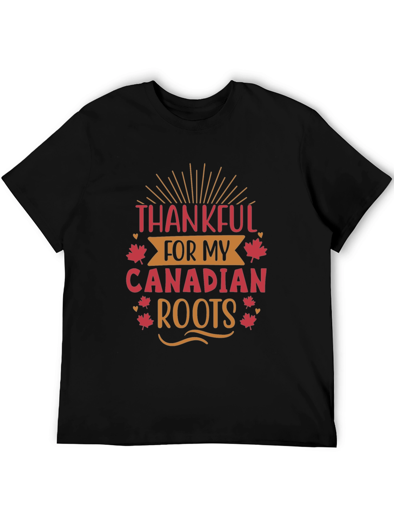 Thankful Canadian Roots Black T-Shirt