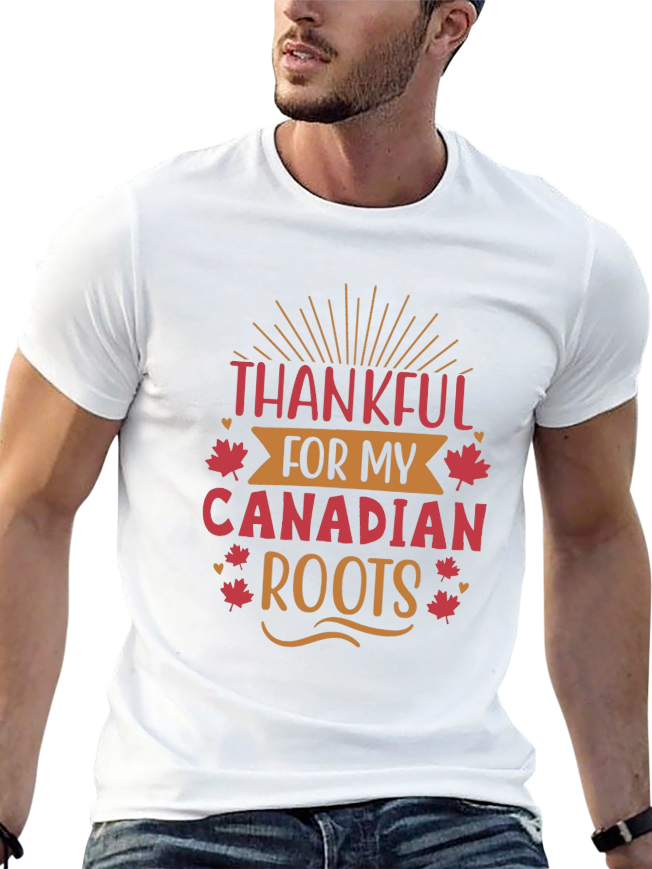 Thankful Canadian Roots Black T-Shirt