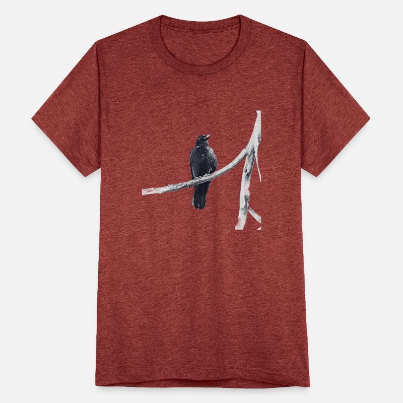 dark drawing of a crow on a branch