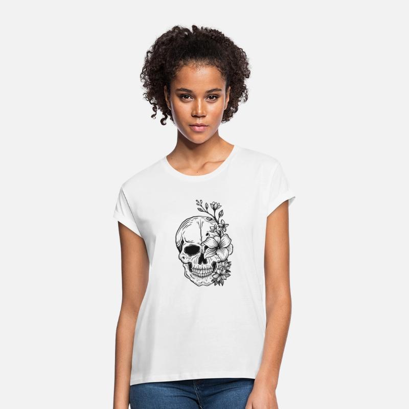 Dark Skull Side Eye Rose Flower