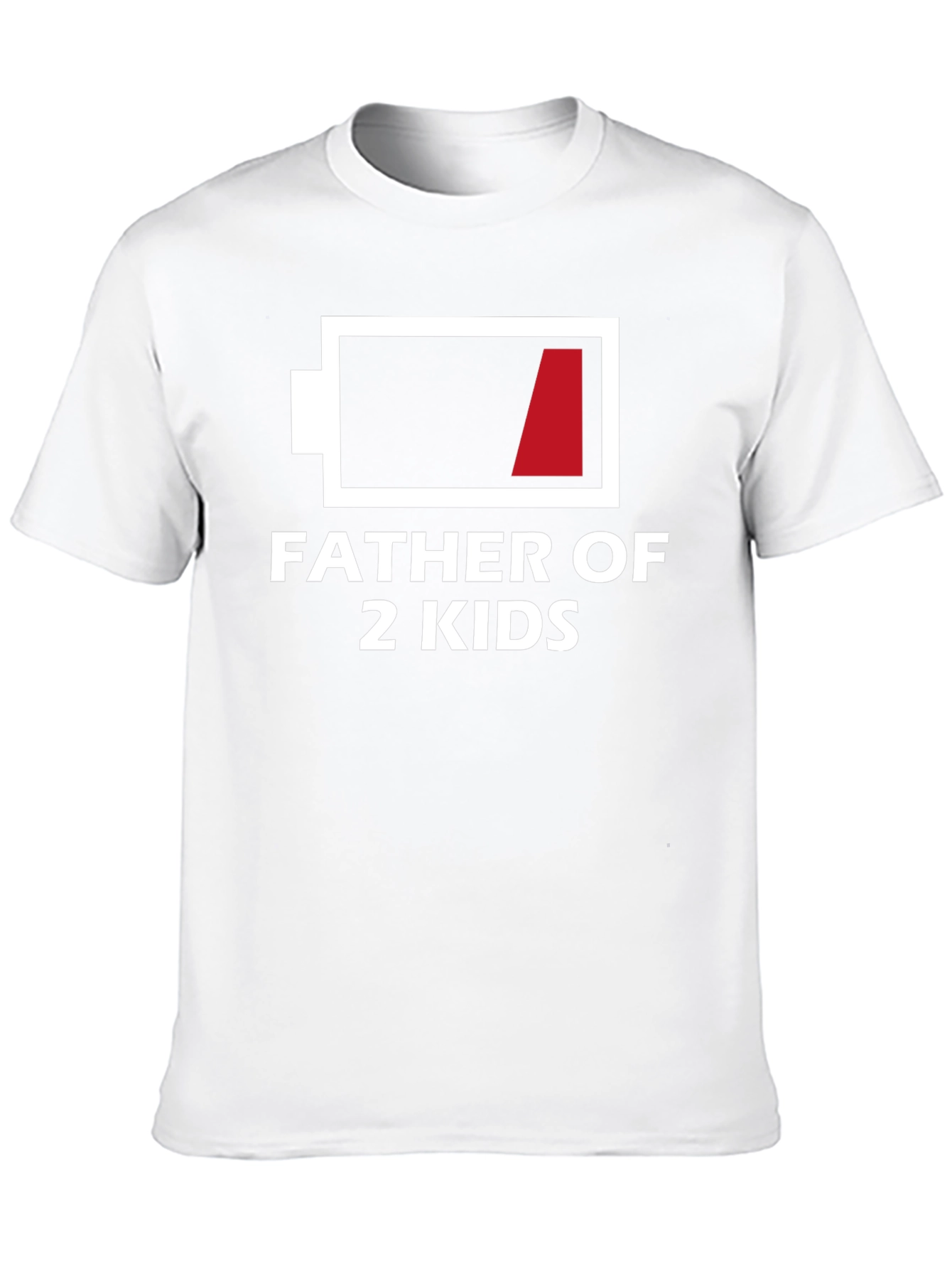 Father of 2 Kids Low Battery T-Shirt