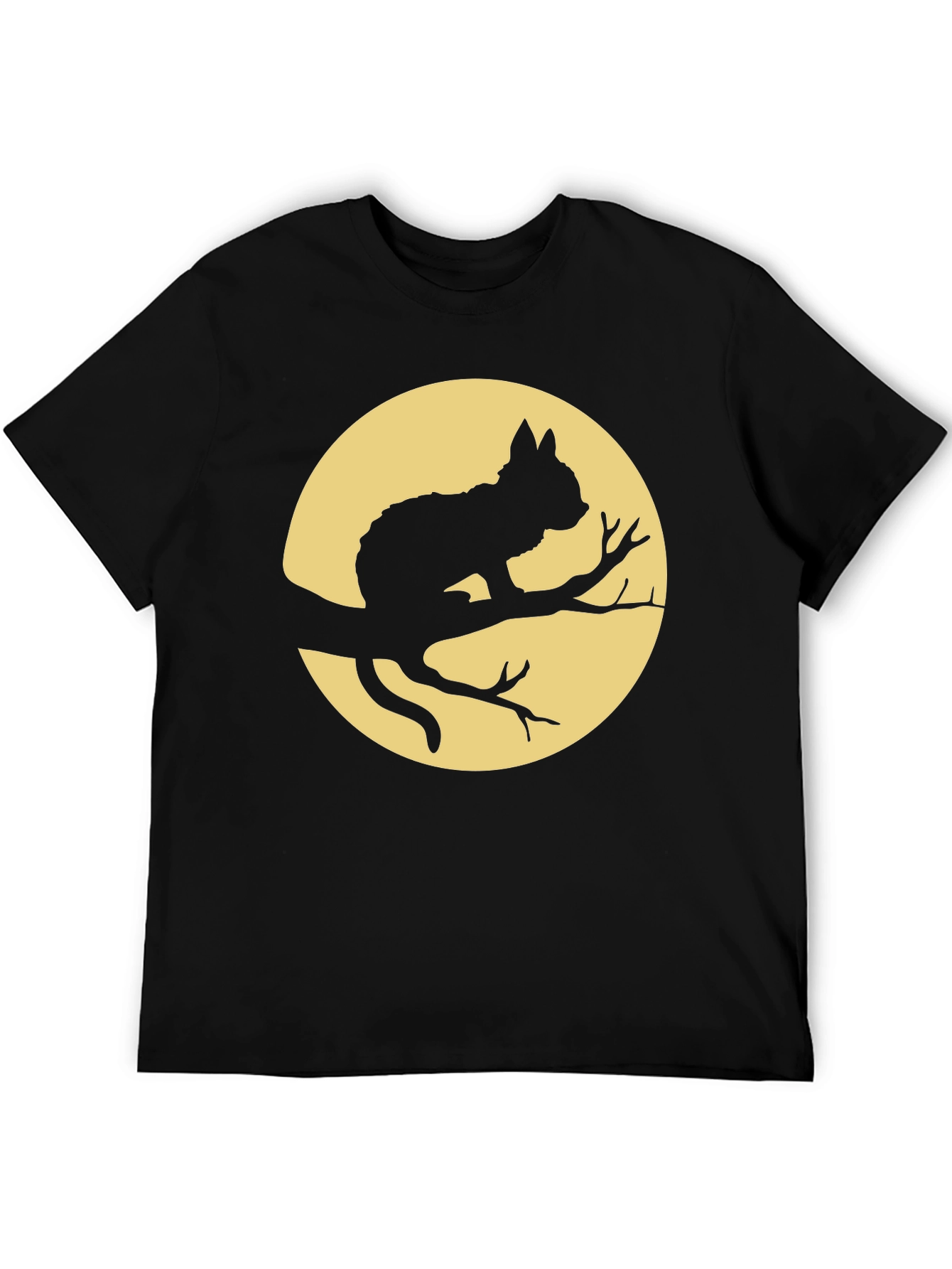 Cat on Branch T-Shirt - Halloween Style