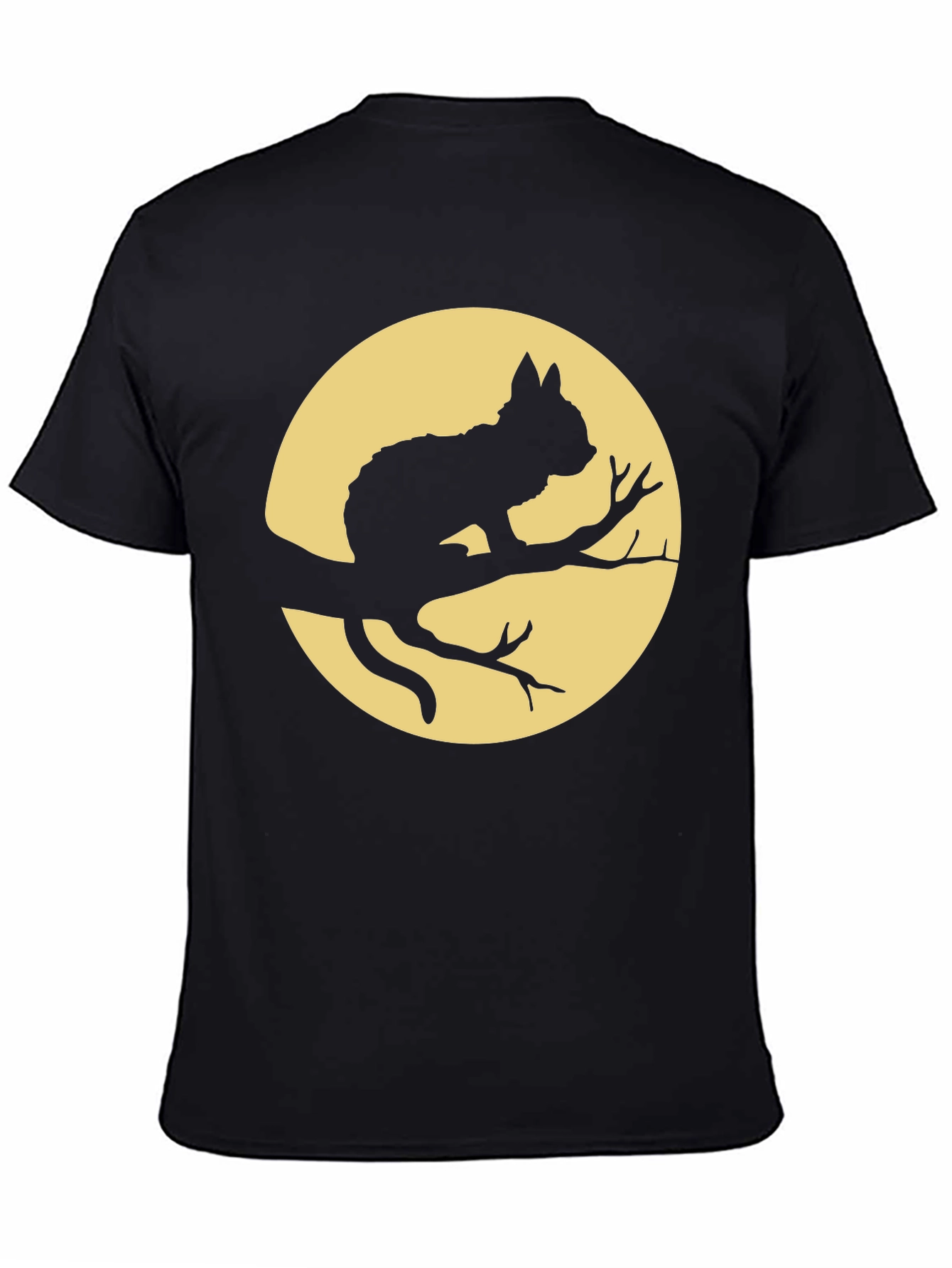 Cat on Branch T-Shirt - Halloween Style