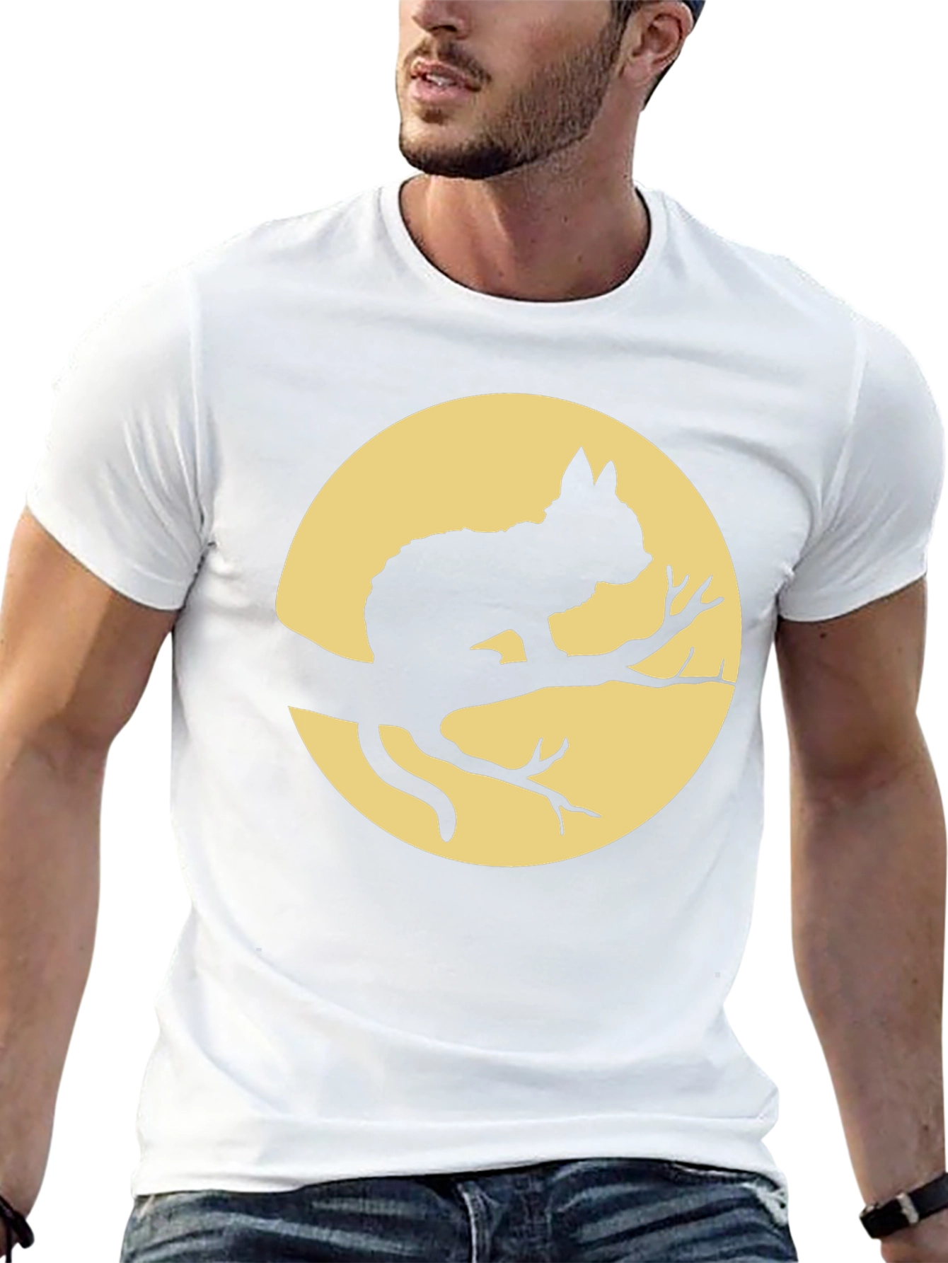 Cat on Branch T-Shirt - Halloween Style