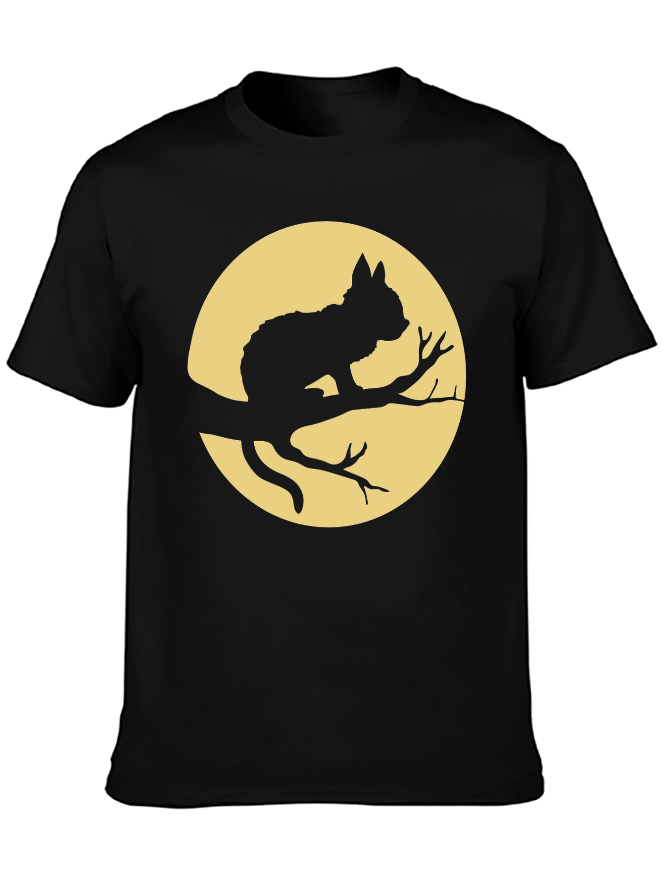 Cat on Branch T-Shirt - Halloween Style