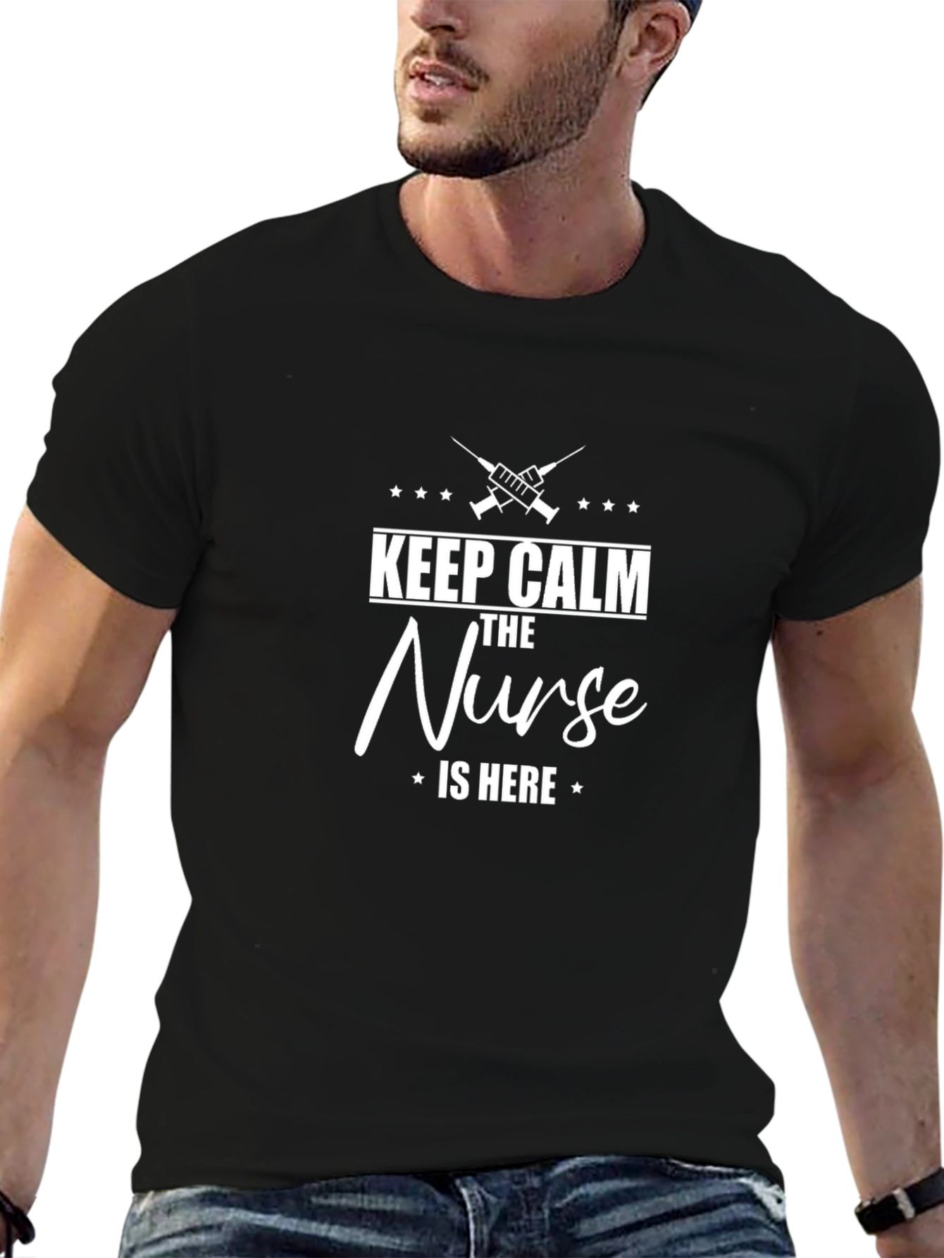 Keep Calm The Nurse is Here Graphic Tee