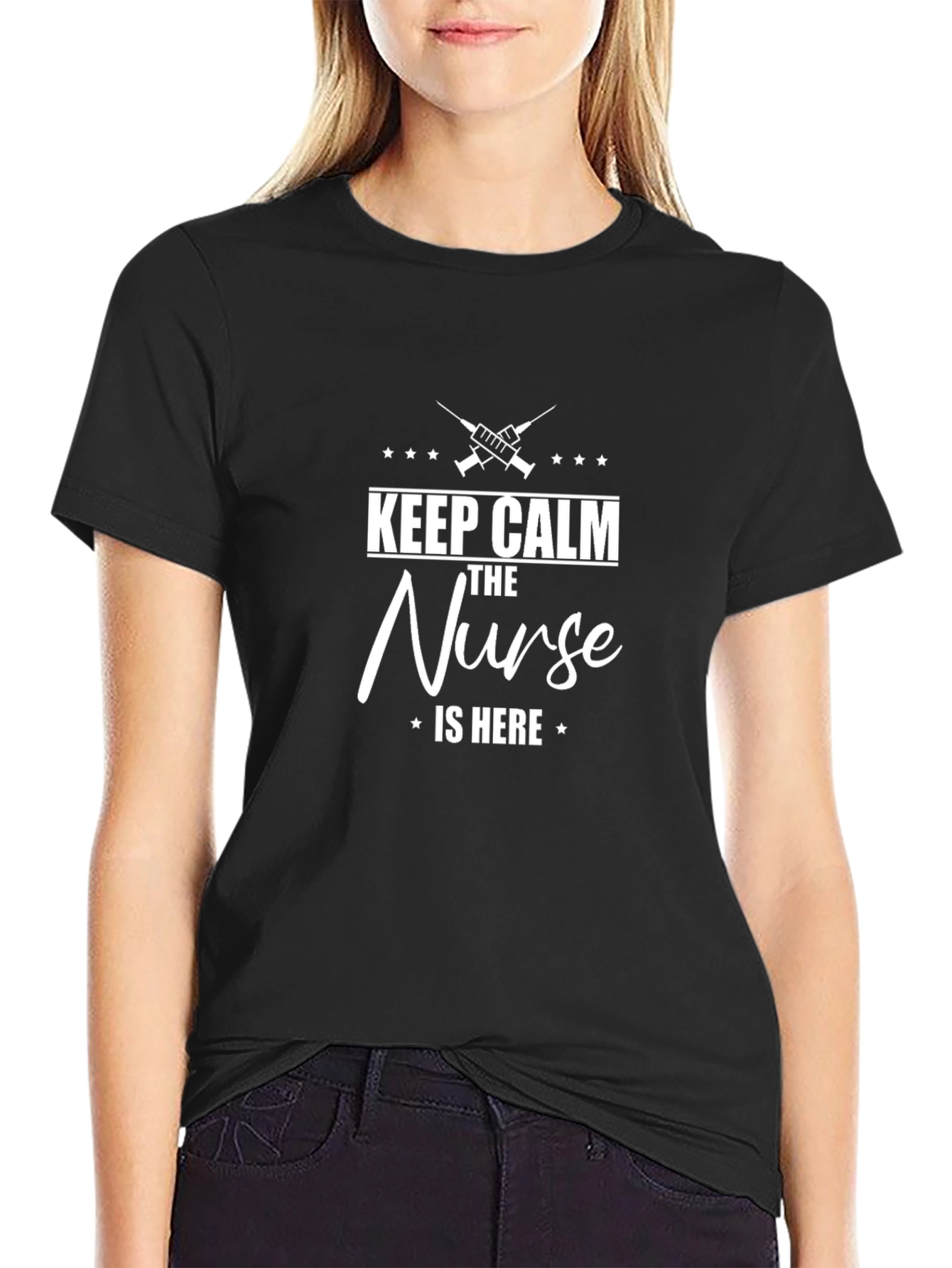 Keep Calm The Nurse is Here Graphic Tee
