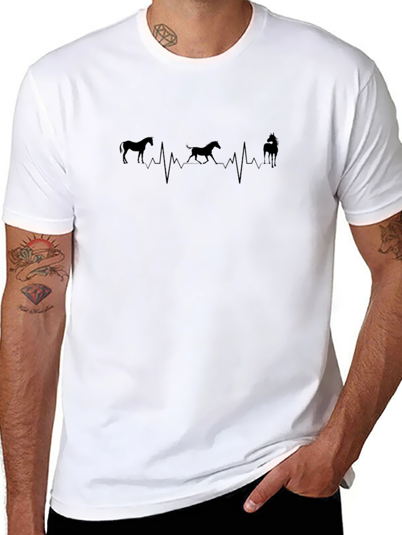 Horse Heartbeat T-Shirt - Equestrian Style