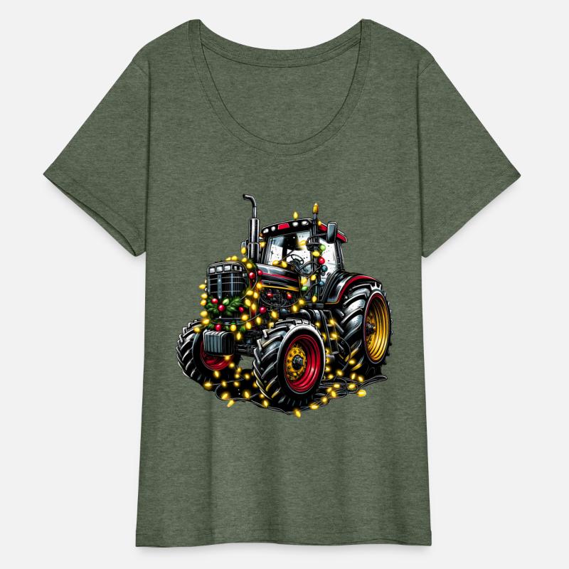 Decorated Tractor With Fairy Christmas Lights