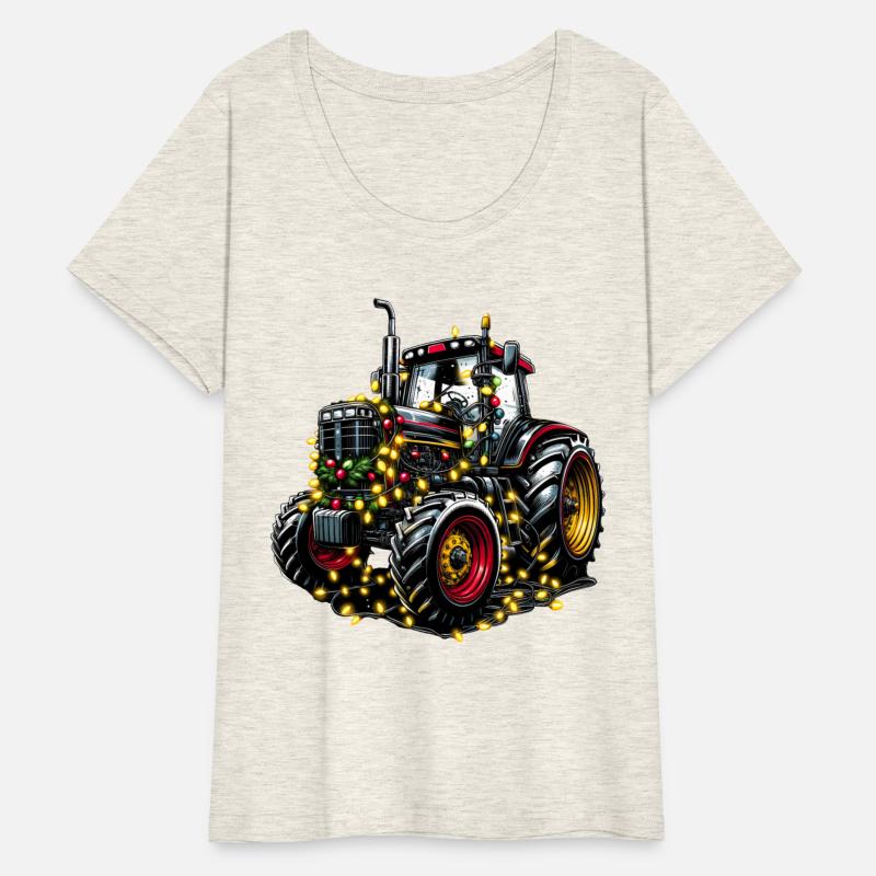 Decorated Tractor With Fairy Christmas Lights