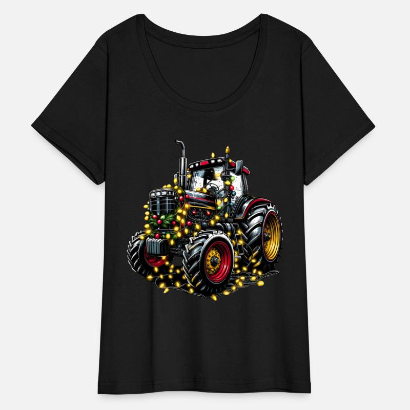 Decorated Tractor With Fairy Christmas Lights