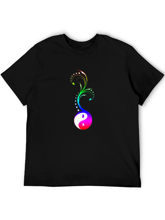 Yin Yang Floral Graphic Tee - Black