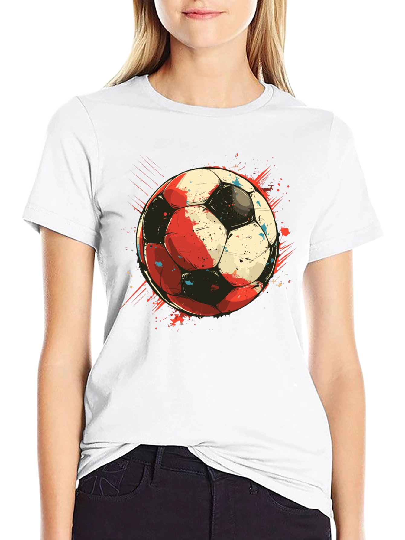 Soccer Ball Graphic Tee - Stylish Sports T-Shirt