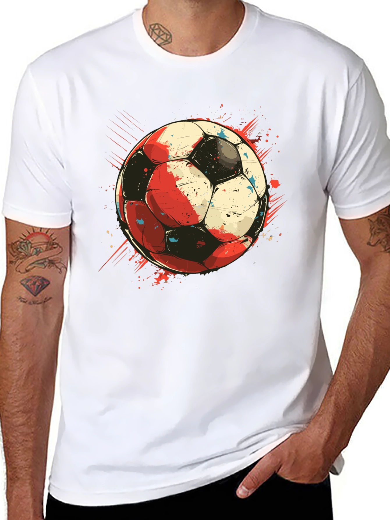Soccer Ball Graphic Tee - Stylish Sports T-Shirt