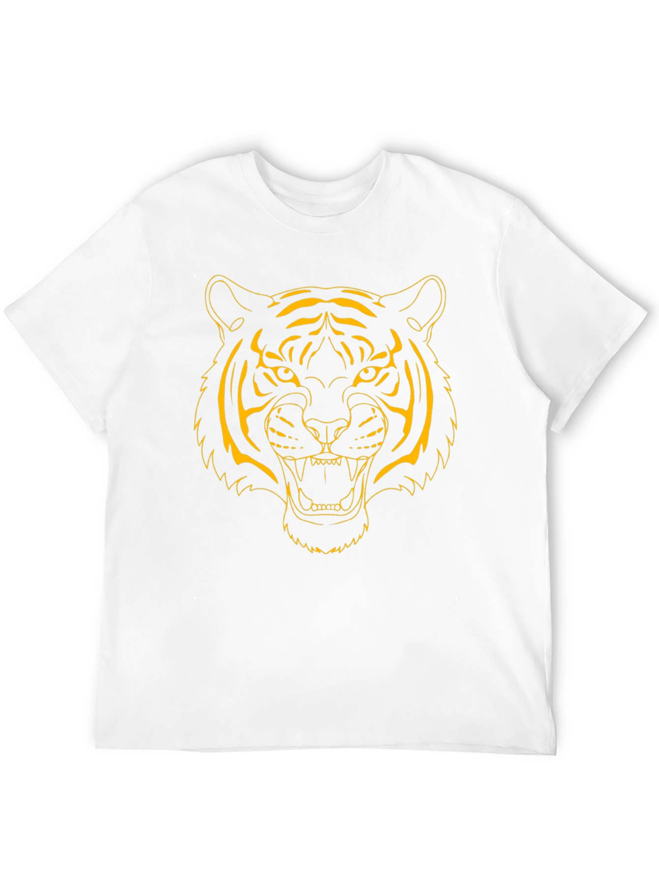 Bold Tiger Graphic Tee - Black Cotton Shirt