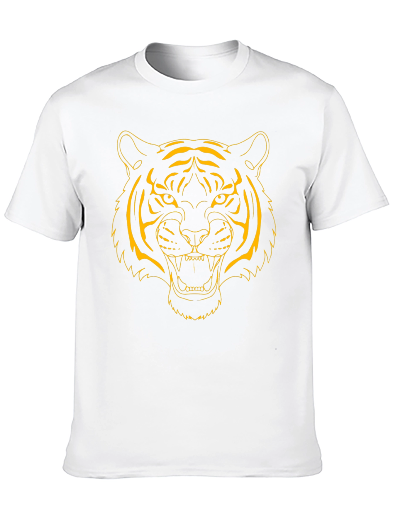 Bold Tiger Graphic Tee - Black Cotton Shirt
