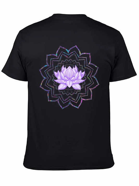 Lotus Mandala Graphic Tee - Black